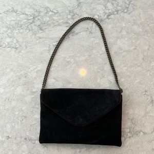 J Crew black suede purse